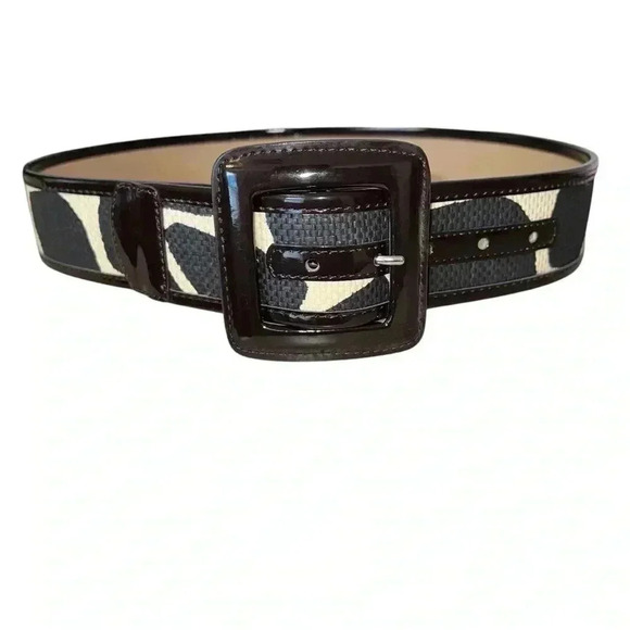 Women’s Belt wide square buckle straw - Picture 1 of 7